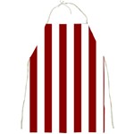 Vertical Stripes - White and Dark Red Full Print Apron