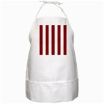 Vertical Stripes - White and Dark Red BBQ Apron