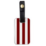 Vertical Stripes - White and Dark Red Luggage Tag (One Side)