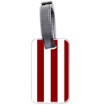 Vertical Stripes - White and Dark Red Luggage Tag (Two Sides)