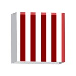 Vertical Stripes - White and Dark Red 4 x 4  Acrylic Photo Block