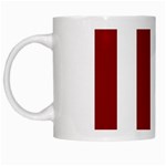 Vertical Stripes - White and Dark Red White Mug