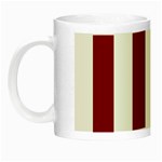 Vertical Stripes - White and Dark Red Night Luminous Mug