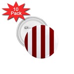 Vertical Stripes - White and Dark Red 1.75  Button (10 pack)