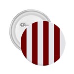 Vertical Stripes - White and Dark Red 2.25  Button