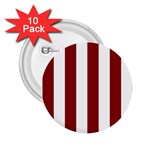 Vertical Stripes - White and Dark Red 2.25  Button (10 pack)