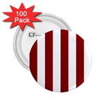 Vertical Stripes - White and Dark Red 2.25  Button (100 pack)