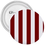 Vertical Stripes - White and Dark Red 3  Button