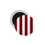 Vertical Stripes - White and Dark Red 1.75  Magnet