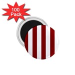 Vertical Stripes - White and Dark Red 1.75  Magnet (100 pack)