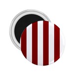 Vertical Stripes - White and Dark Red 2.25  Magnet