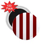 Vertical Stripes - White and Dark Red 2.25  Magnet (100 pack)