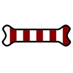 Vertical Stripes - White and Dark Red Magnet (Dog Bone)