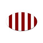 Vertical Stripes - White and Dark Red Sticker Oval (10 pack)