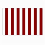 Vertical Stripes - White and Dark Red Postcard 4  x 6 