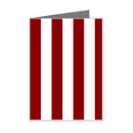 Vertical Stripes - White and Dark Red Mini Greeting Card