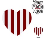 Vertical Stripes - White and Dark Red Multi-purpose Cards (Heart)