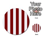 Vertical Stripes - White and Dark Red Multi-purpose Cards (Round)