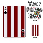 Vertical Stripes - White and Dark Red Playing Cards 54 Designs