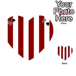 Vertical Stripes - White and Dark Red Playing Cards 54 (Heart)