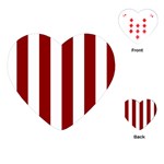 Vertical Stripes - White and Dark Red Playing Cards (Heart)