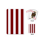 Vertical Stripes - White and Dark Red Playing Cards (Mini)