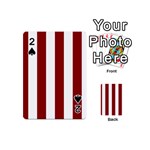 Vertical Stripes - White and Dark Red Playing Cards 54 (Mini)