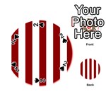 Vertical Stripes - White and Dark Red Playing Cards 54 (Round)