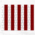 Vertical Stripes - White and Dark Red Jigsaw Puzzle (Rectangular)