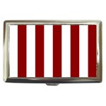 Vertical Stripes - White and Dark Red Cigarette Money Case