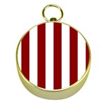 Vertical Stripes - White and Dark Red Gold Compass