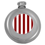 Vertical Stripes - White and Dark Red Hip Flask (5 oz)