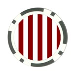 Vertical Stripes - White and Dark Red Poker Chip Card Guard