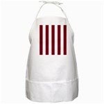 Vertical Stripes - White and Burgundy Red BBQ Apron