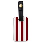 Vertical Stripes - White and Burgundy Red Luggage Tag (One Side)