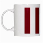 Vertical Stripes - White and Burgundy Red White Mug