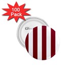 Vertical Stripes - White and Burgundy Red 1.75  Button (100 pack)