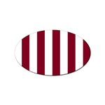 Vertical Stripes - White and Burgundy Red Sticker Oval (100 pack)