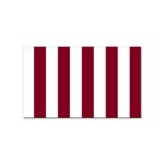 Vertical Stripes - White and Burgundy Red Sticker (Rectangular)