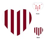 Vertical Stripes - White and Burgundy Red Playing Cards (Heart)