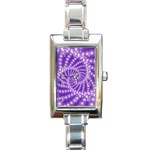 Glossy Purple  Beaded Spiral Fractal Rectangle Italian Charm Watch