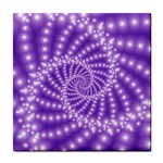 Glossy Purple  Beaded Spiral Fractal Tile Coaster