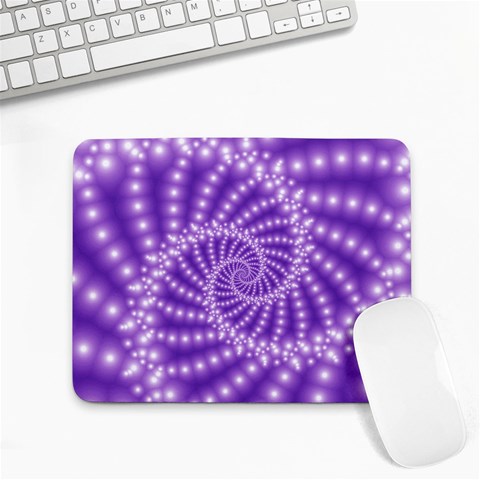 Glossy Purple  Beaded Spiral Fractal Small Mousepad from ArtsNow.com Front