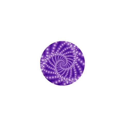 Glossy Purple  Beaded Spiral Fractal 1  Mini Button from ArtsNow.com Front