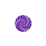 Glossy Purple  Beaded Spiral Fractal 1  Mini Button