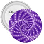 Glossy Purple  Beaded Spiral Fractal 3  Button