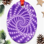 Glossy Purple  Beaded Spiral Fractal Ornament (Oval)