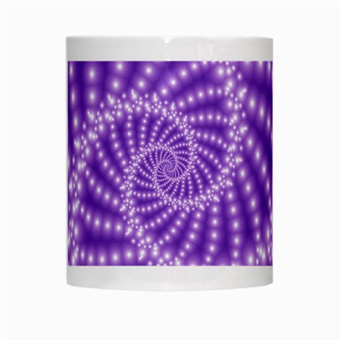 Glossy Purple  Beaded Spiral Fractal White Mug from ArtsNow.com Center