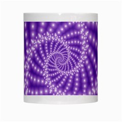 Glossy Purple  Beaded Spiral Fractal White Mug from ArtsNow.com Center