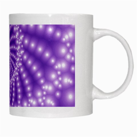 Glossy Purple  Beaded Spiral Fractal White Mug from ArtsNow.com Right